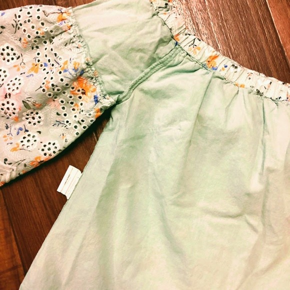 Anthropologie Laia Ashtabula Micro-Floral Eyelet Off-the-Shoulder Women's Top S - Picture 9 of 9